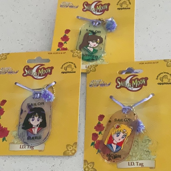 Sailor Moon,Mars and Jupiter I.D. Tags vintage 2000 - Picture 6 of 7